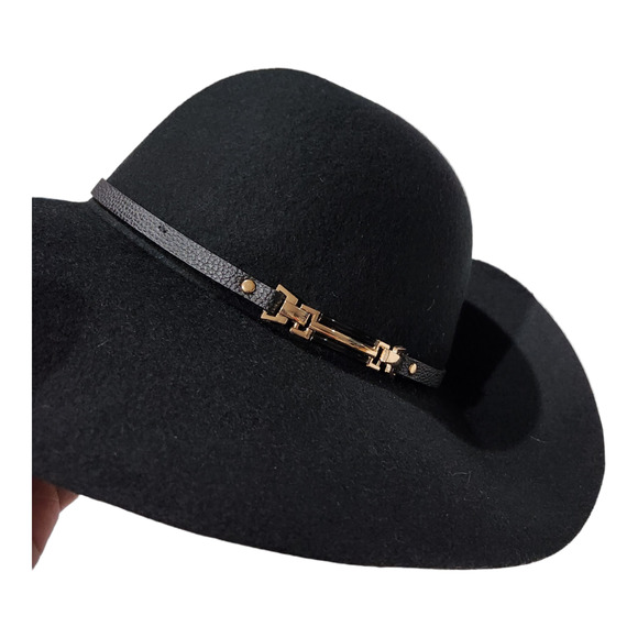 House of Harlow 1960 Black Floppy Wool Hat Women's One Size - Picture 2 of 4